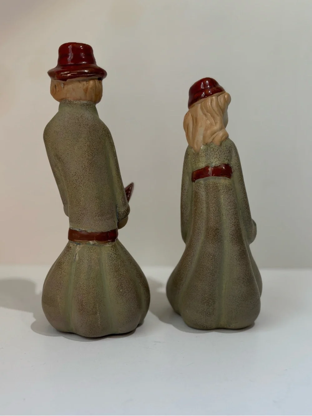 Vintage Pier One Thanksgiving Pilgrim Figurines Boy and Girl